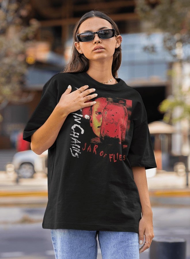 American Classics تيشيرت رجالي أسود بأكمام قصيرة من مجموعة American Classics Alice in Chains، بتصميم مستوحى من موسيقى التسعينيات، برسومات كلاسيكية. - Image 5